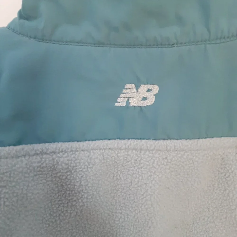 New Balance Girl's Size 6 Blue Floral Full Zip‎ Fleece Jacket
